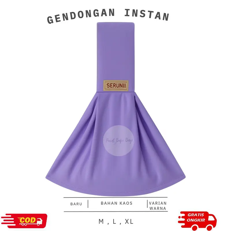 Gendongan Bayi Samping Instan Premium Geos Newborn Bahan Kaos Lembut Plus Pouch (Dengan Strap Busa Empuk di Pundak) 8
