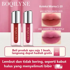 BOQILYNE Lipstik Matte 15 Warna - Anti Transfer, Tahan Keringat & Waterproof. Pewarna Tahan Lama, Nyaman untuk Sehari-hari.