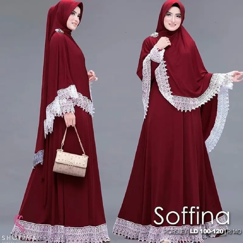 TERBARU!! Gamis Soffina Syari Set Hijab Jumbo 4XL Gamis Wanita Terbaru 2024 Mewah / Gamis Syari Simple Elegan / Gamis Syari Set Khimar / Gamis Ibu Ibu Model Sekarang / Gamis Seragam Wanita Pengajian Pernikahan Muslim Lebaran Renda Dewasa Remaja Kondangan 6