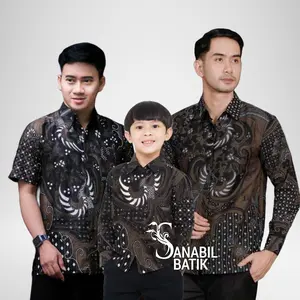 KEMEJA PRIA FORMAL LENGAN PANJANG AYAH DAN ANAK PEKALONGAN MOTIF CANDRA