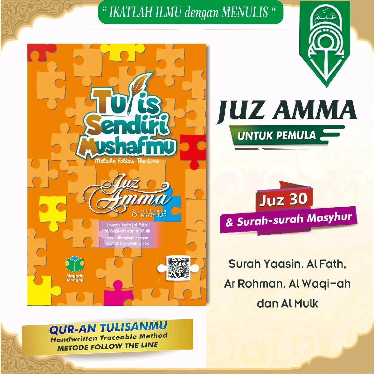 Juz Amma Tulis Sendiri MushafMu - Kitab Suci Islam lengkap juz amma dan do'a - Quran buku hijaiyah anak