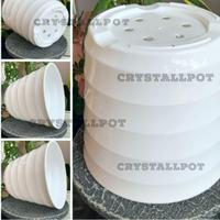 Gambar Pot Bunga Tanaman Plastik Lovenia Mado 32 Putih - LOVENIA PM 8032 dari CRYSTALLPOT Kota Tangerang 5 Tokopedia