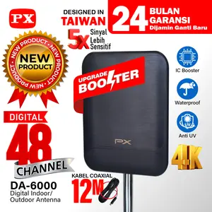 Antena TV Digital Indoor Outdoor + Booster Antenna DVBT2 4K PX DA-6000