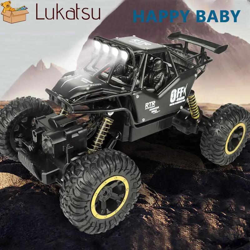 Mainan Mobil Remote Control Besar 4WD 1:16 RC Mobil Offroad Bahan Alloy 2,4GHZ Lampu Bisa ON OFF 0