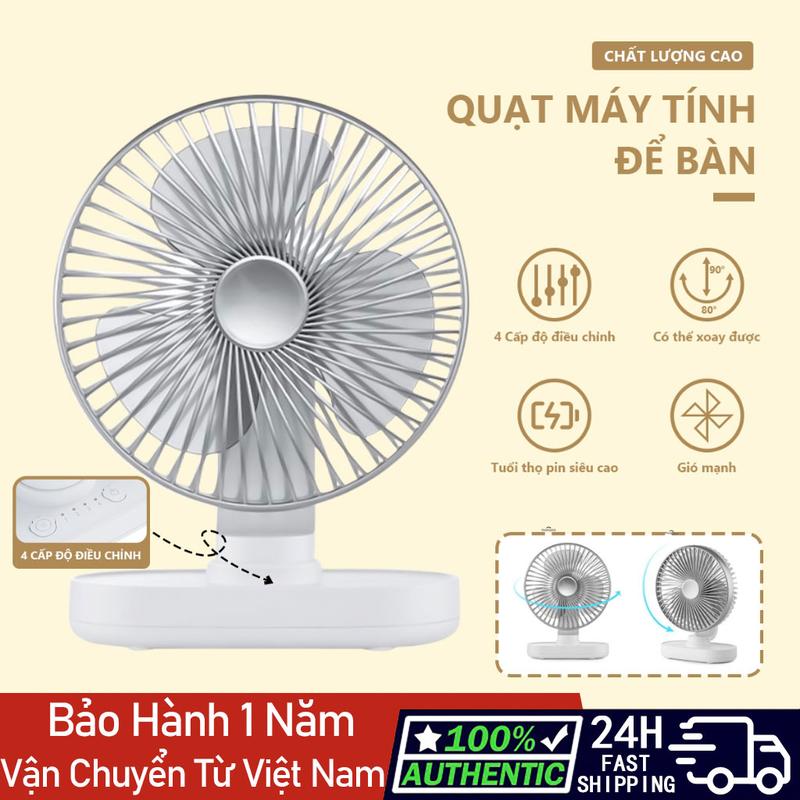 Quạt tích điện để bàn 5000mAh quạt mini xoay tự động 4 tốc độ quạt mini để bàn xoay 90° quạt sạc tích điện 3màu Usb quạt tích điện mini quạt cắm điện mini Quạt Mini Tích Điện quạt tích điện pin trâu quạt để bàn mini fan