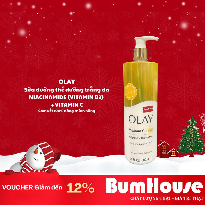 Dưỡng thể OLAY Revitalizing & Hydrating Body Lotion with Vitamin C + B3 - 502ml Mỹ _MÀU VÀNG