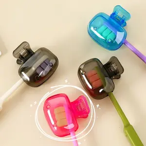 Penutup Sikat Gigi Elektrik Traveling Toothbrush Holder Cover Pelindung Tutup Toothbrush Cap dengan Desain Transparan dan Klip Praktis
