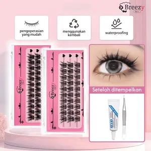 Bulu Mata 3 Langkah  Praktis Banget!​​ ​Sudah termasuk Lem + Penjepit. Cocok untuk pemula