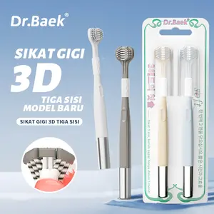 Dr.Baek Sikat Gigi Premium 3D Tiga Sisi Model Baru dengan Pasta Gigi Arang Aktif Pembersihan Efisien Bulu Spiral Lembut dan Elastis Terinspirasi Kemewahan Mulut  Pasta gigi arang aktif Sikat Gigi Dewasa