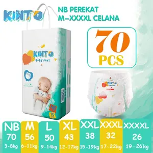tersedia - kinto popok bayi celana and perakat all size nb-s/70perekat m56 l50 xl43 xxl38 xxxl32 xxxxl26 kapasitas besar kualitas tinggi
