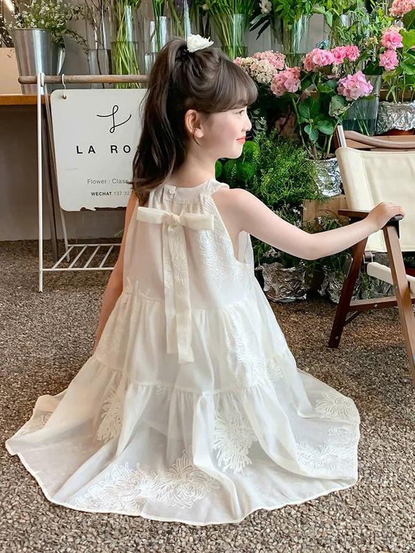  Váy yếm thêu bé gái  đầm cổ yếm bé gái size đại  váy cặp mẹ và bé gái 