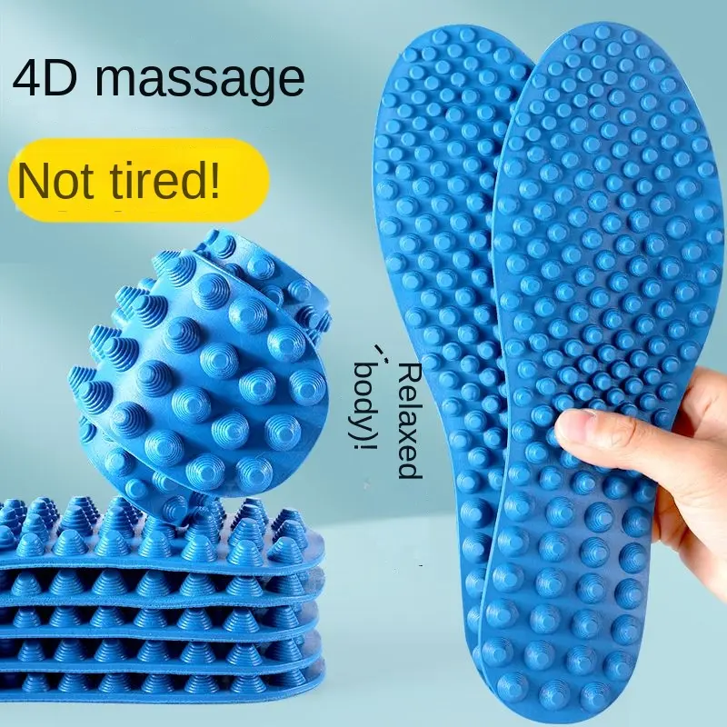 4d Insole with Massage Function Long Stand Not Tired Feet Male Feet Acupuncture Points Blood Circulation Comfortable Soft Elastic Shock Absorption Female Super Soft 5d Footwear Bedroom insoles for Tactical Designer