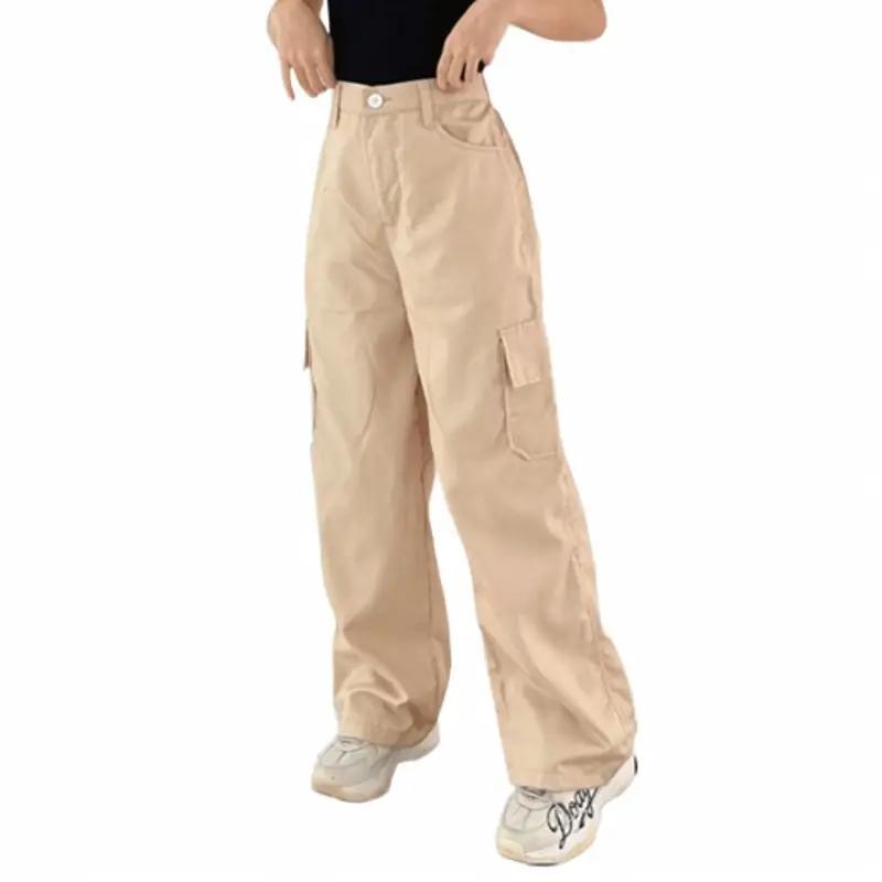 Celana Cargo Wanita Kekinian Highwaist Loose Premium Cargo Pants Pinggang Karet Melar 6