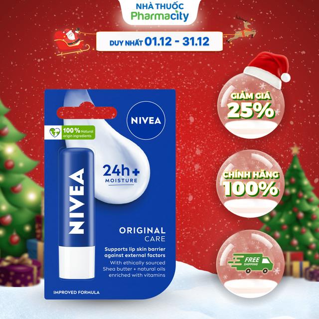 Son Dưỡng Môi NIVEA Original Care Caring Lip Không Màu Thỏi 4.8g