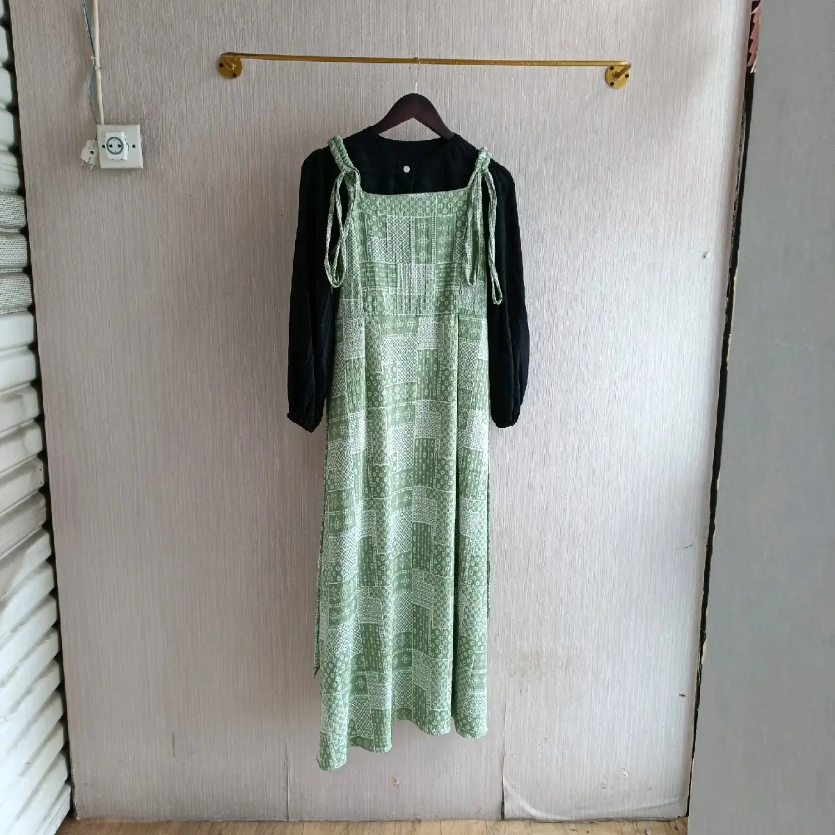 gamis motif bahan crinkel premium