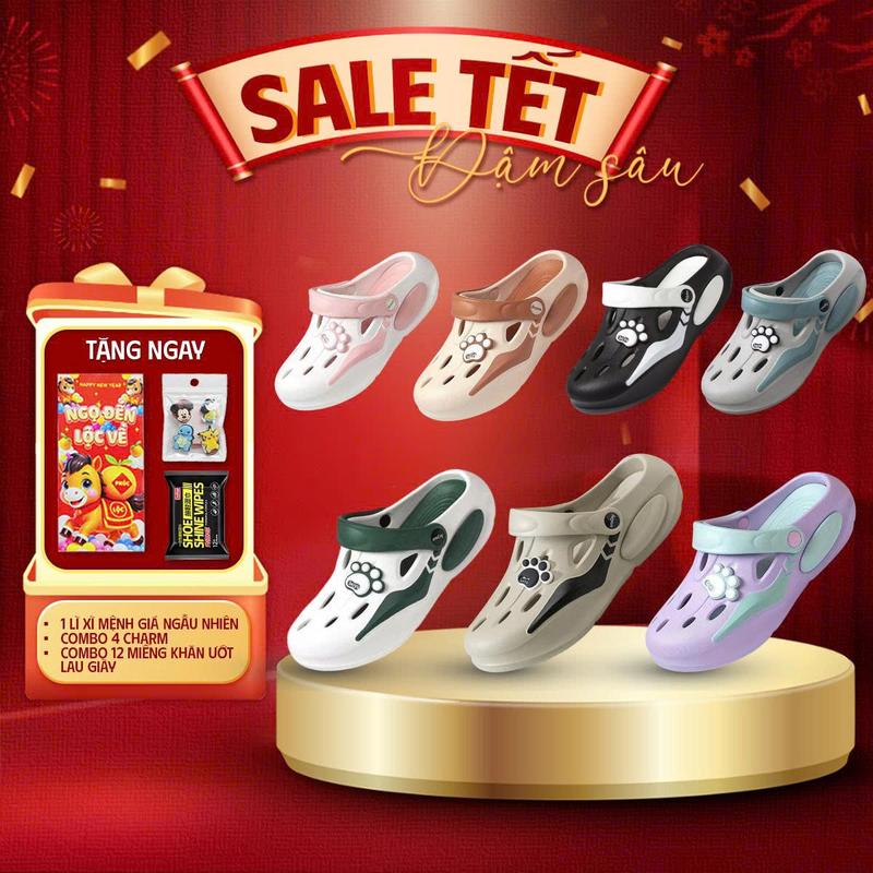   HÀNG SẴN  LÌ XÌ TẾT+CHARM+KHĂN LAU GIÀY  Dép Sục HEYUN Nam Nữ EVA Nhẹ Không Bí Hơi – Sục Sneaker Thoáng Khí Đế Êm Size 30–45 – Đi Học Đi Chơi Du Lịch – Phong Cách Trẻ Trung 2026 