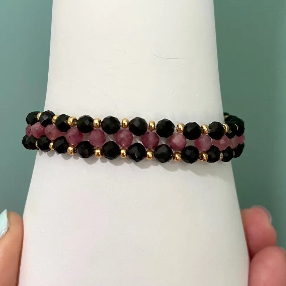 Quad bracelet in black/pink Daily