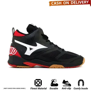 Sepatu Olahraga Pria MZN Wafe Momentum Putih Hitam Sepatu Badminton Basket Voly MZN Uk 39_43 Uniseks Badminton