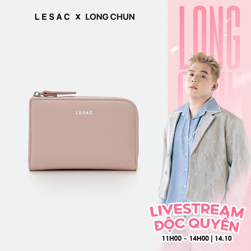 Ví nữ mini LESAC Stand Wallet nắp gập và có ngăn kéo khoá
