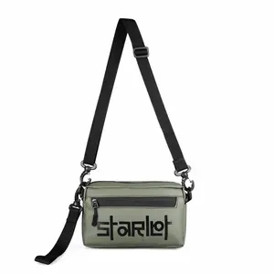 Handbag Starlet Lite Kulit PU Cowok dengan Seleting Waterproof dan Tali Pendek Nylon Pria