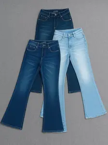 Celana Flare Jeans Wanita Jeans Cutbray Highwaist Washed Denim Strech Melar terbaru