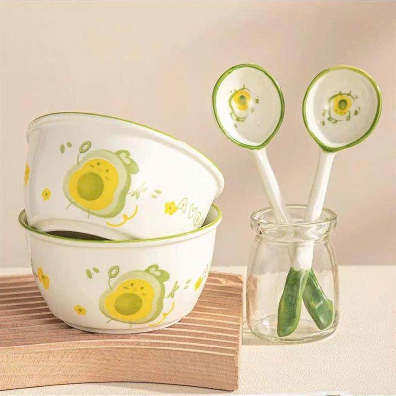 SET 2 BÁT SỨ + 2 THÌA SỨ HÌNH DỄ THƯƠNG, COMBO 2 BÁT 2 THÌA SỨ HÌNH VẼ ĐÁNG YÊU , BÁT GIÚP BÉ ĂN NGON 4