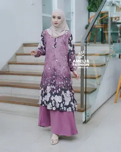 Dress Quensa series 2 Ori amelia Gamis Crinkle Lebaran Airflow Wanita