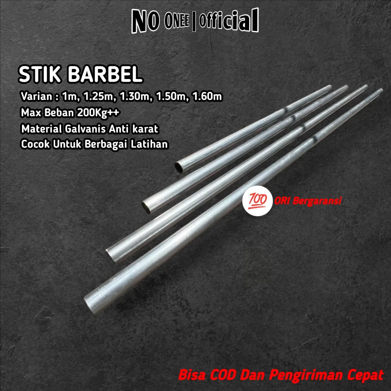 Stick Barbel Besi Dengan Berbagai Panjang Stik Barbell Straight Bar Curl Dan Pull up Bar Bahan Besi 100%