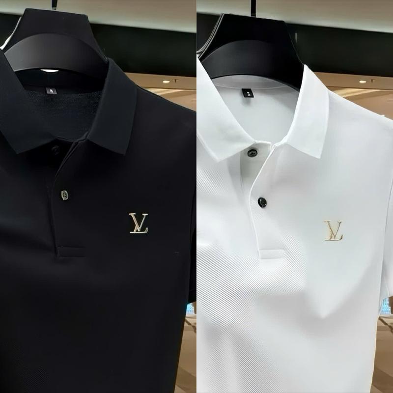  Áo thun polo nam thêu logo basic sang trọng,vải cotton co giãn cao cấp-BUNZ STORE Menswear Ngắn Tay Cộc Tay Shirt Có Cổ Tay Ngắn 