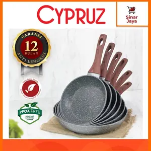 CYPRUZ Fry Pan 18cm, 20cm, 22cm, 24cm, 26cm, 28cm Marble Series(Anti Lengket,Marble Coating,Induksi)