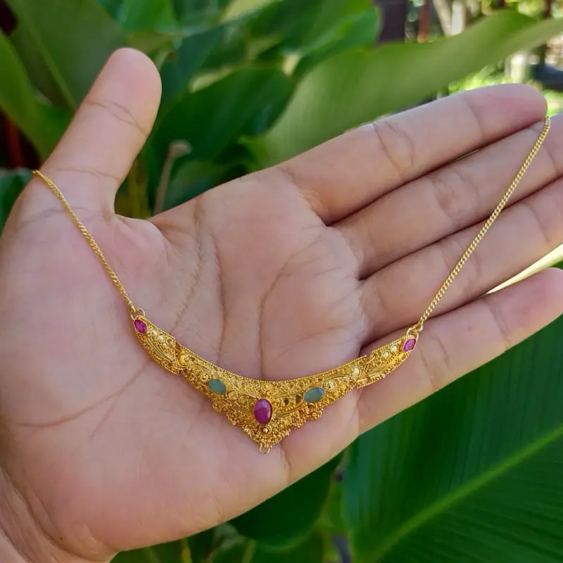 Kalung Minang Kipas Bun Bali Lapis Emas 5