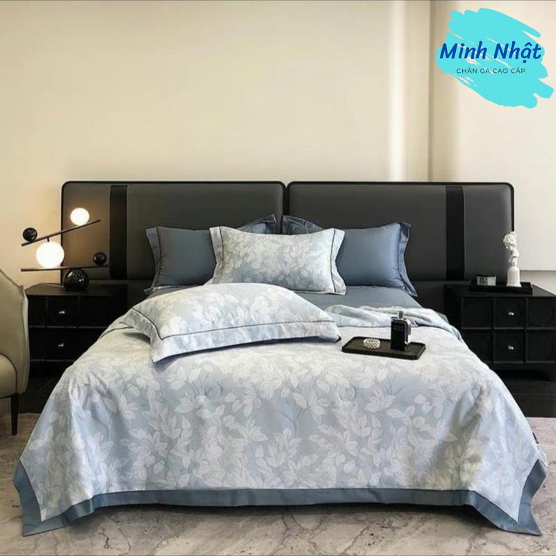   TẶNG VỎ GỐI ÔM  Bộ chăn ga gối lụa thái 9D Minh Nhật BEDDING mềm mịn mát - chăn chần bông mỏng cho mùa hè ga giường và 2 vỏ gối nằm 