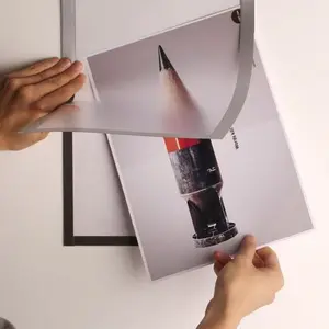 5pcs 148X210mm Silver Window Picture Poster Sign Holder Plastic Double Sided Adhesive Photo Label Frame