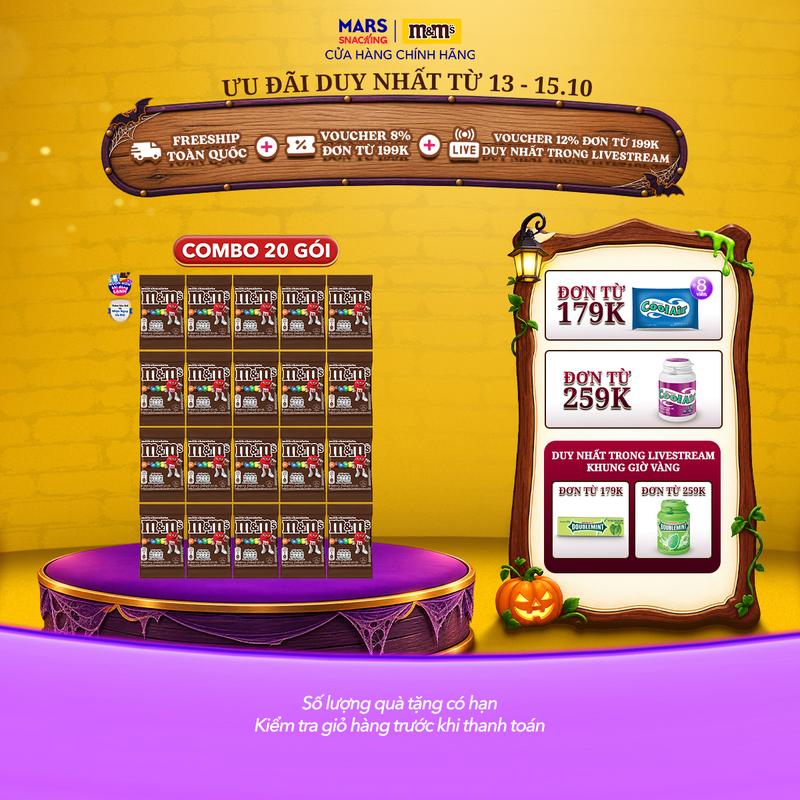 Combo 20 gói Kẹo Socola M&M's gói 14.5g socola