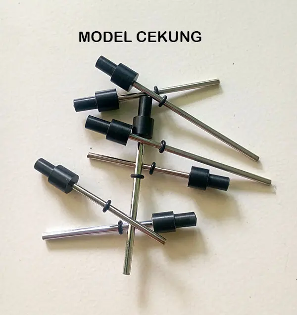 Pentil valve valep bahan teplon hitam model cekung macam ukuran