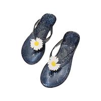 Gambar OKAIDO OFFICIAL STORE Sandal Jepit Wanita Cewek Perempuan Bunga Model Korea Style Anti Air Kekinian Jelly PVC Bahan Karet - Hitam Gelliter, 36 dari OKAIDO Official Store Kab. Tangerang 1 Tokopedia
