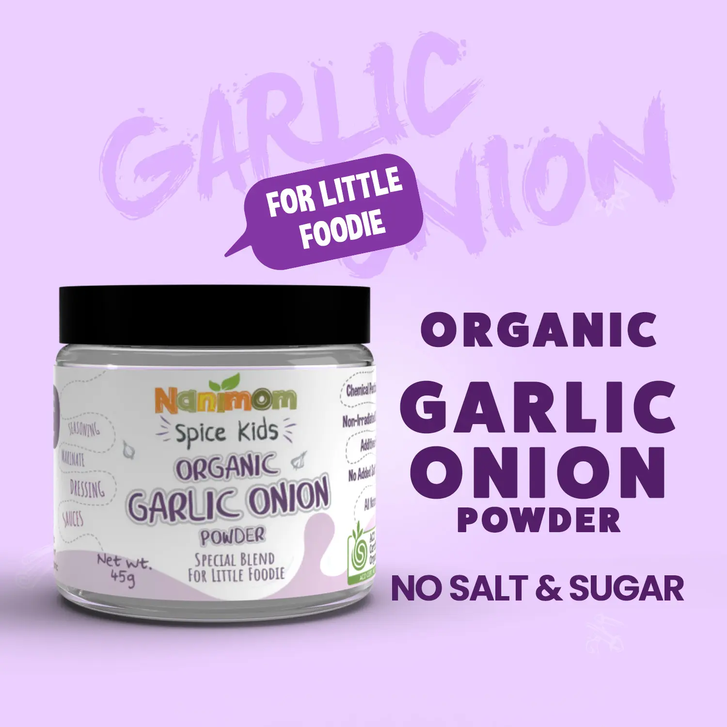 Nanimom Spice Kids Organic Garlic & Onion Powder