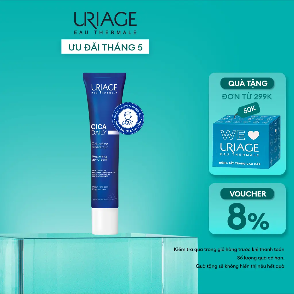 Kem dưỡng giúp làm dịu và giúp phục hồi da URIAGE CICA DAILY GEL-CREAM 40ml Làm Đẹp Da Nữ Women Skincare