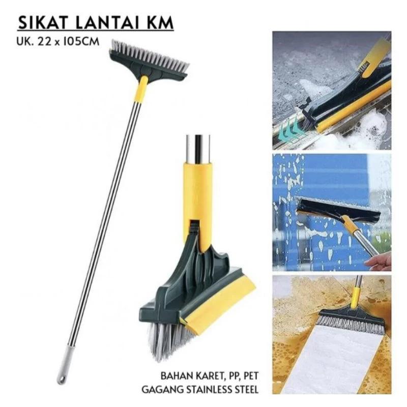 Sikat Lantai Kamar Mandi 2 IN 1 Bentuk V dengan Wiper 3
