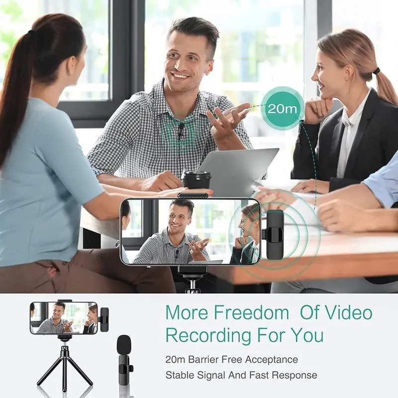 Micro Không Dây Mini Lavalier, Seanuo, Cầm Tay, Thích Hợp Để Vlog, Ghi Âm Âm Thanh Và Video, Tương Thích Với IPhone, Android, Trò Chơi Trực Tiếp, Thiết Kế Di Động, Có Type-C Và Lightning. 6