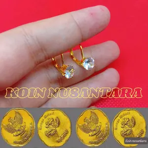 anting Desy dewasa terbuat dari bahan koin logam 1991 Earrings