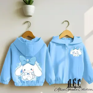 Jaket Anak Perempuan Bergambar Chinamoroll dengan Warna dan Gambar yang Cantik Bahan Premium Nyaman Digunakan Size S-12 Tahun Fashion