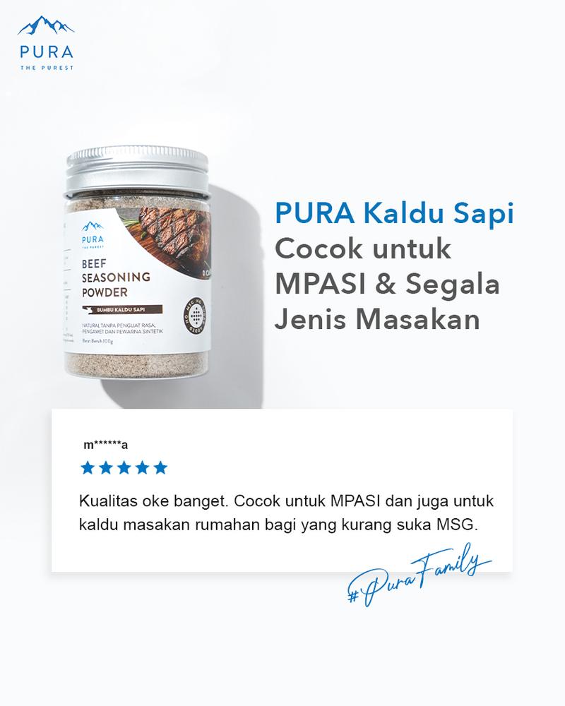 Product Introduction of PURA Seasoning Kaldu Sapi Asli Non MSG Kaldu MPASI Beef Powder 100g 0