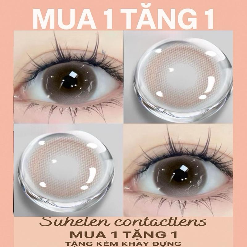 LENS CẬN 0-7 Dia 14.2 KÍNH ÁP TRÒNG MÀU NÂU HỒNG SữA CANDY Brown NHẸ NHÀNG TỰ NHIÊN lens MẮT O giãn Nữ