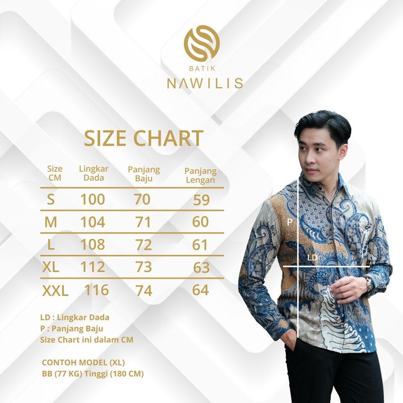 Baju BATIK NAWILIS Kemeja Panjang Pria Slimfit Lapis Furing Premium Motif SATRYO PININGIT 2
