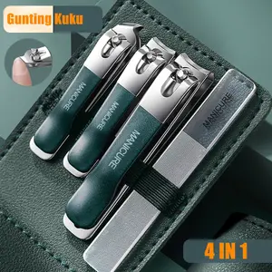 Gunting Kuku Set  Dengan Desain Anti Berceceran/ Gunting Kuku Set 4 Alat Perawatan/Gunting Kuku Set 4 Premium / Manicure Set 4 Premium