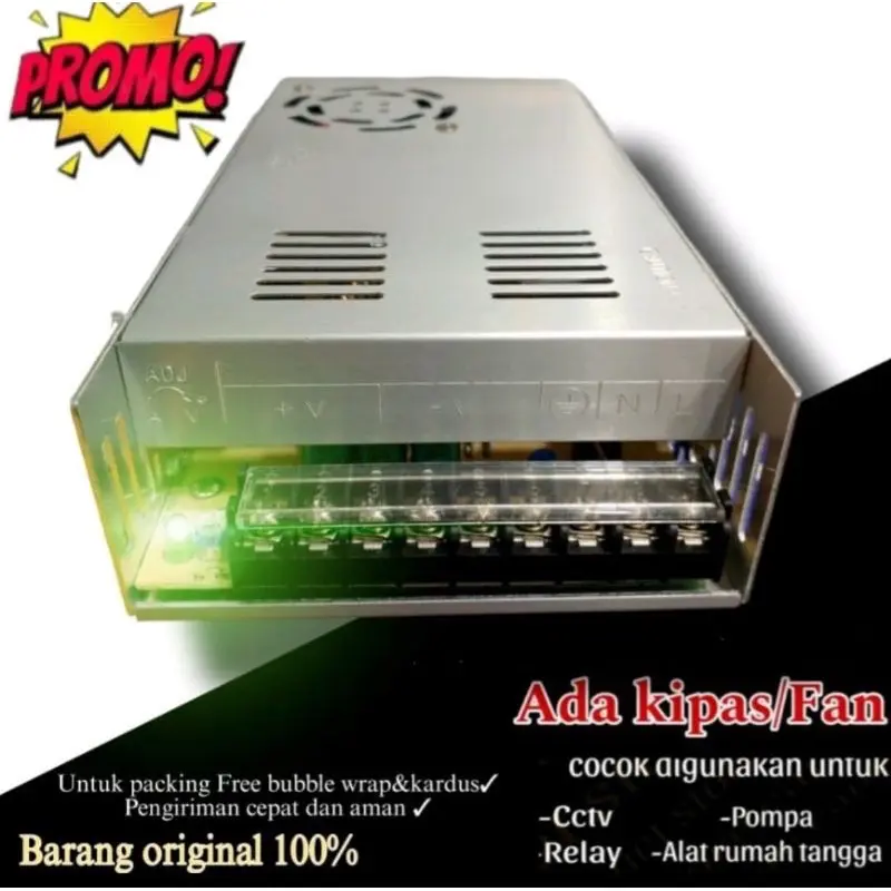 Power Supply 12v 60A Power Suply Small 60 Ampere 12 Volt 720w Murni 60a Laptop Fan