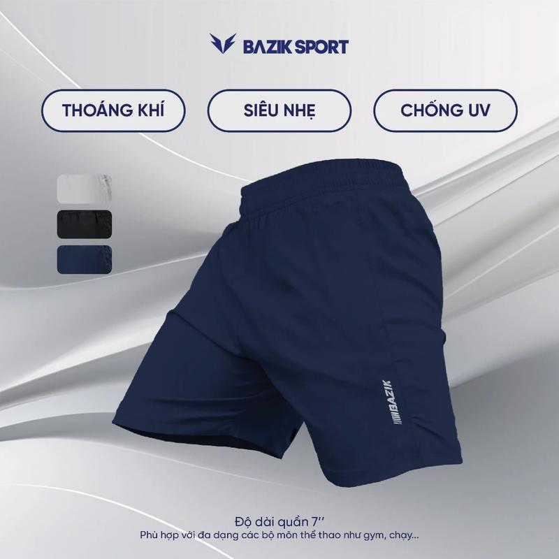 Quần Short Nam Bazik 7 Inch Lightmax Mềm mại, Thoải mái, Tập Gym, Pickleball, Cầu lông