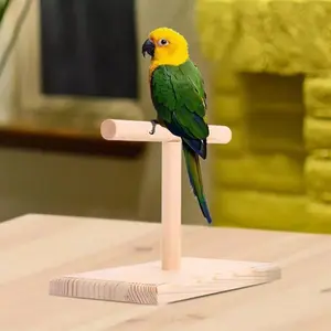 Stand Tangkringan Tenggeran Training Kayu untuk Burung Parrot