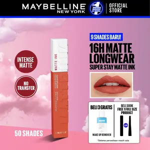 MAYBELLINE Superstay Matte Ink Liquid Long Lasting Waterproof Matte Lipstick Lipcream Make Up Transferproof Tahan 16 Jam